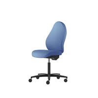 Kontorsstol Malmstolen R3H med hög rygg, Dux-sits, hjul för hårda golv, Tyg Capture 4901 Blå