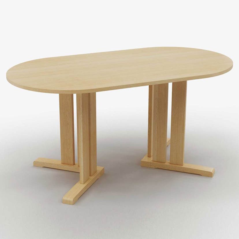 Bord Kupol, 1500x800 mm, ovalformad, V-stativ