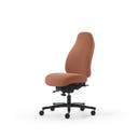 Kontorsstol Malmstolen 4000 med hög rygg, Dux-sits, hjul för hårda golv, Tyg Capture 4301 Koppar