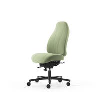 Kontorsstol Malmstolen 4000 med hög rygg, Dux-sits, hjul för hårda golv, Tyg Capture 6501 Grön