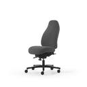 Kontorsstol Malmstolen 4000 med hög rygg, Dux-sits, hjul för hårda golv, Tyg Capture 4601 Grå