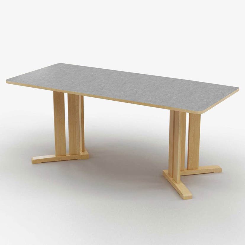 Bord Kupol, 1400x800 mm, runda hörn, V-stativ