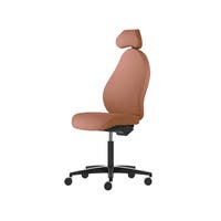 Kontorsstol Malmstolen R3H med hög rygg, Dux-sits, nackstöd i tyg, hjul för hårda golv, Tyg Capture 4301 Koppar