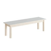 Sittbänk Erika, B1200 x D350 x H450 mm, ben massiv björk och sits av kryssfanér med Ljusgrå högtryckslaminat
