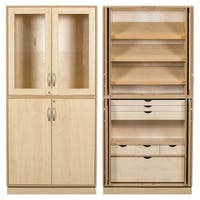 Slöjdskåp Sjöbergsskåpet 1, med 2 st hyllplan, 3 lutande hyllplan & 7 lådor