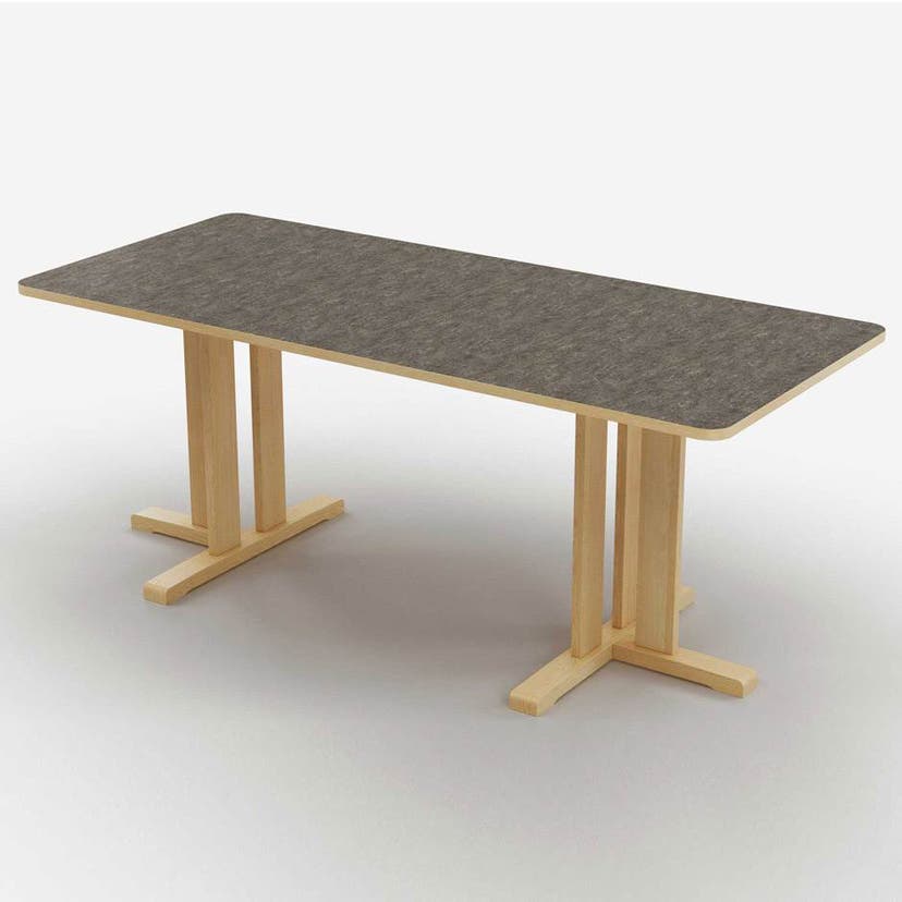 Bord Kupol, 1400x800 mm, runda hörn, T-stativ